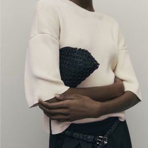 Massimo Dutti SHORT SLEEVE KNIT SWEATER